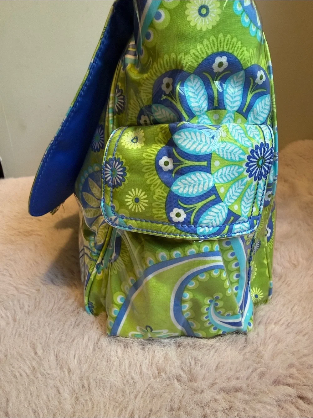Green & Blue Paisley Kids Crossbody Bag with Matching Pouch